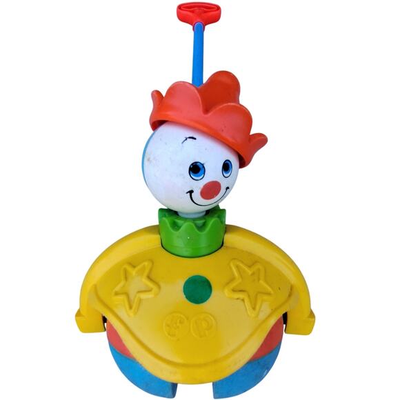 Vintage 1979 Fisher-Price Kids Push Toy Clown #758 – Rolling Ball Walker - Picture 2 of 13